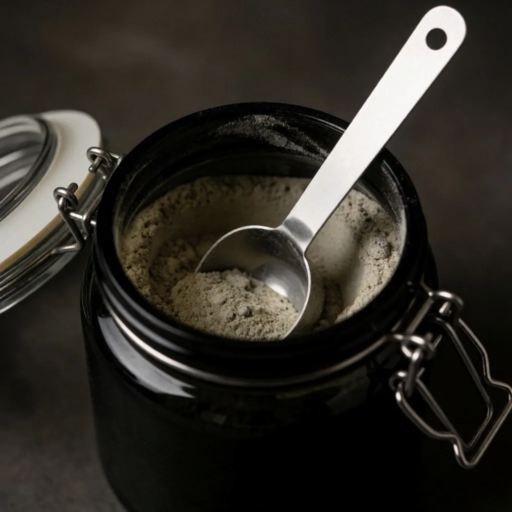 Mineral supplement in dark glassware