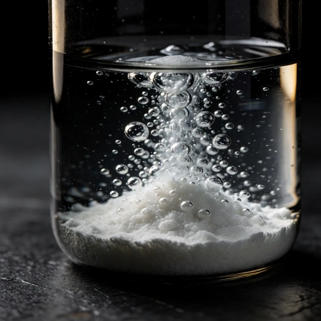 Magnesium dissolved in water in dark glass